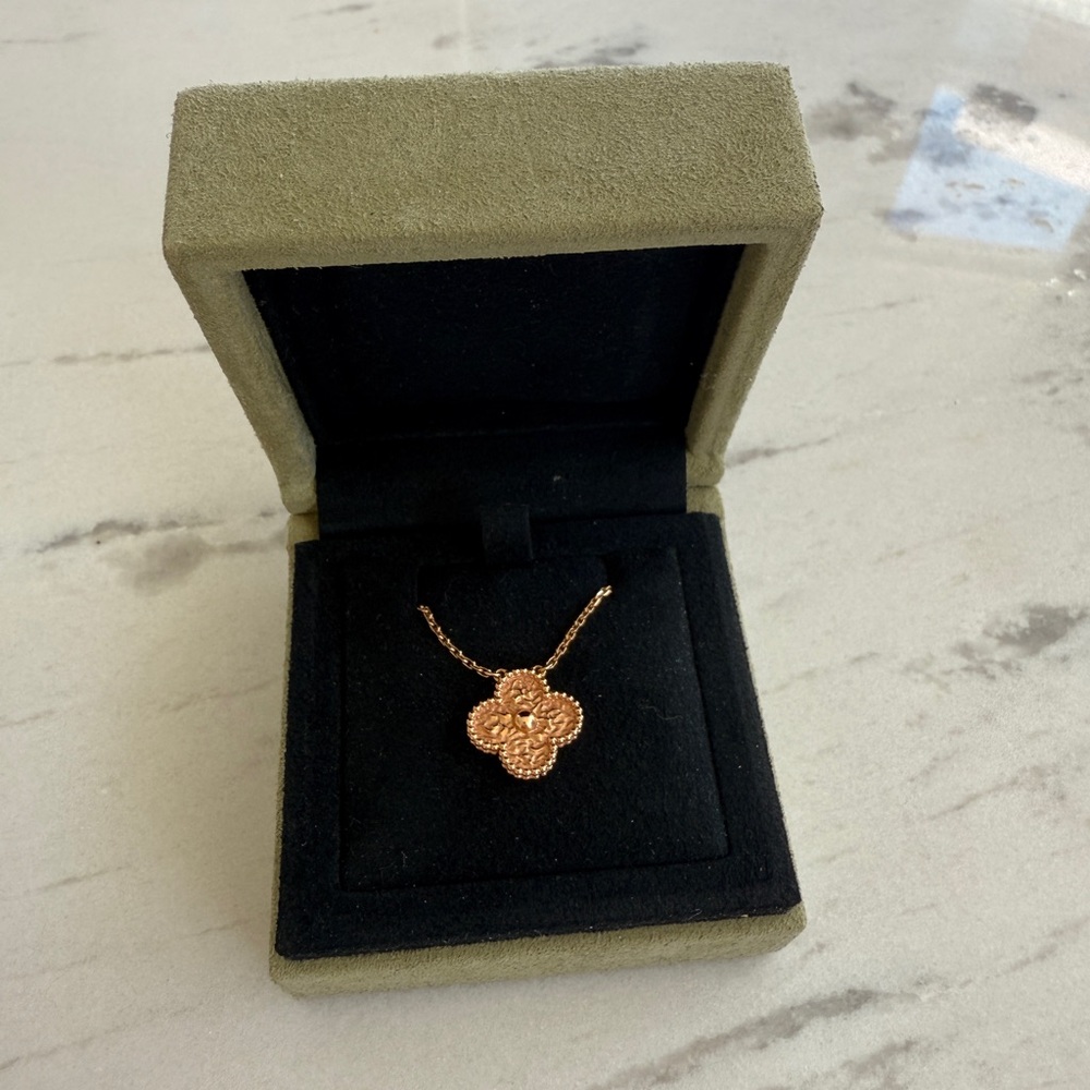 VCA Vintage Size Rose Gold Alhambra Pendant Necklace